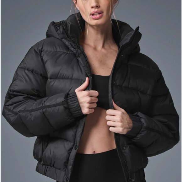 ALO Aspen Love Puffer Jacket Black - L - Picture 5 of 6